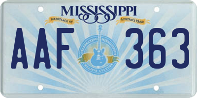 MS license plate AAF363