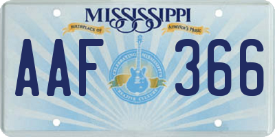 MS license plate AAF366