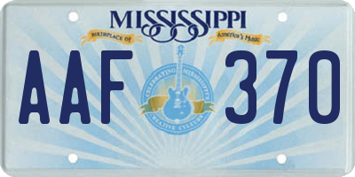 MS license plate AAF370