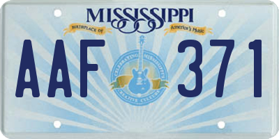 MS license plate AAF371