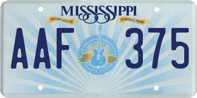 MS license plate AAF375