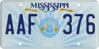 MS license plate AAF376