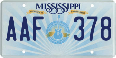 MS license plate AAF378