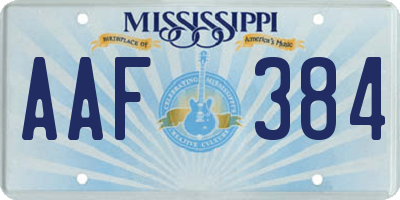 MS license plate AAF384