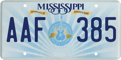 MS license plate AAF385