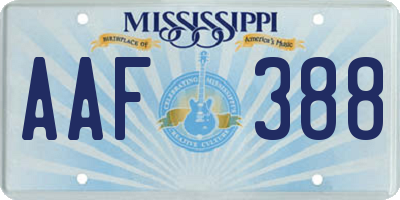 MS license plate AAF388