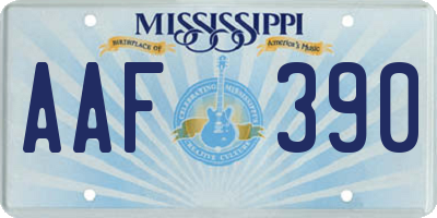 MS license plate AAF390