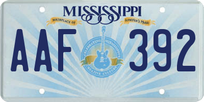 MS license plate AAF392