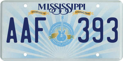 MS license plate AAF393