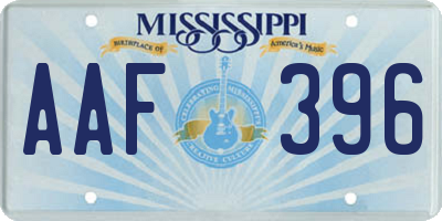 MS license plate AAF396