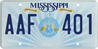 MS license plate AAF401