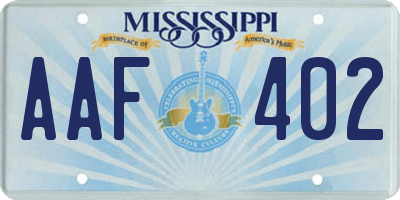 MS license plate AAF402