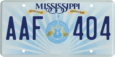 MS license plate AAF404