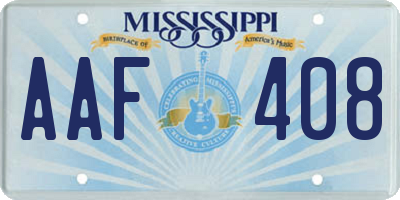 MS license plate AAF408
