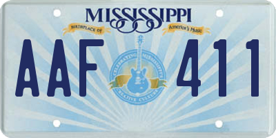 MS license plate AAF411