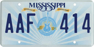 MS license plate AAF414