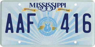 MS license plate AAF416