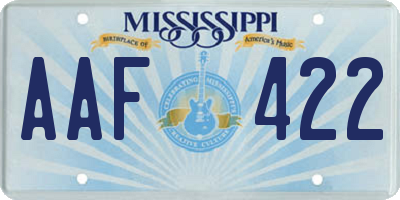 MS license plate AAF422