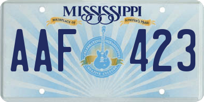 MS license plate AAF423