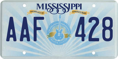 MS license plate AAF428