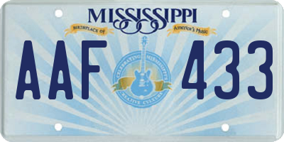 MS license plate AAF433