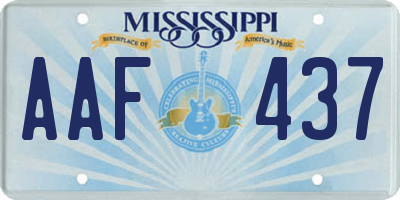 MS license plate AAF437