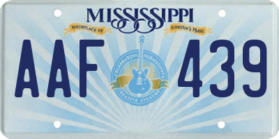 MS license plate AAF439