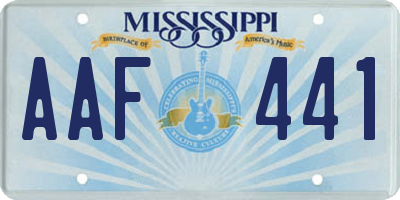 MS license plate AAF441