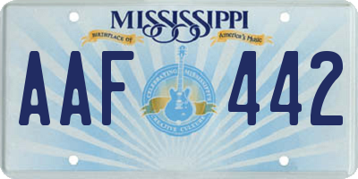 MS license plate AAF442