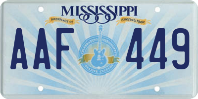 MS license plate AAF449