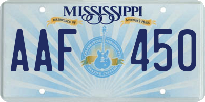 MS license plate AAF450