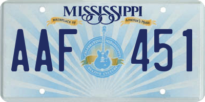 MS license plate AAF451