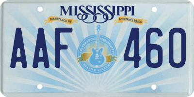 MS license plate AAF460