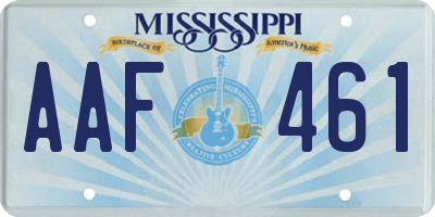 MS license plate AAF461