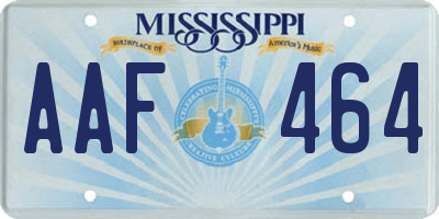 MS license plate AAF464