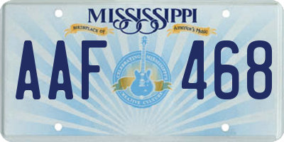 MS license plate AAF468