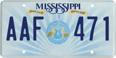 MS license plate AAF471