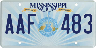 MS license plate AAF483