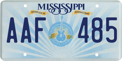 MS license plate AAF485