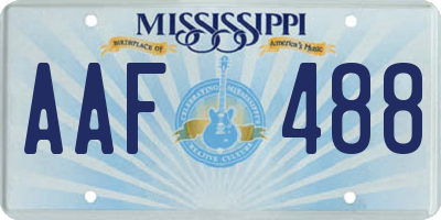 MS license plate AAF488