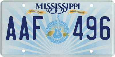 MS license plate AAF496