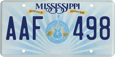 MS license plate AAF498