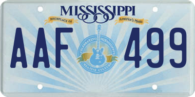 MS license plate AAF499