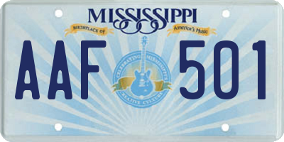 MS license plate AAF501