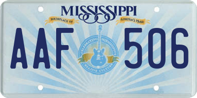 MS license plate AAF506