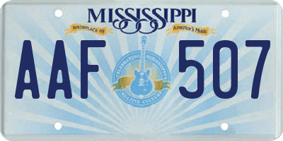 MS license plate AAF507