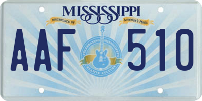 MS license plate AAF510