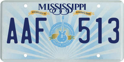 MS license plate AAF513