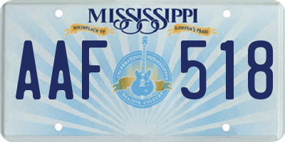 MS license plate AAF518