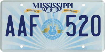 MS license plate AAF520